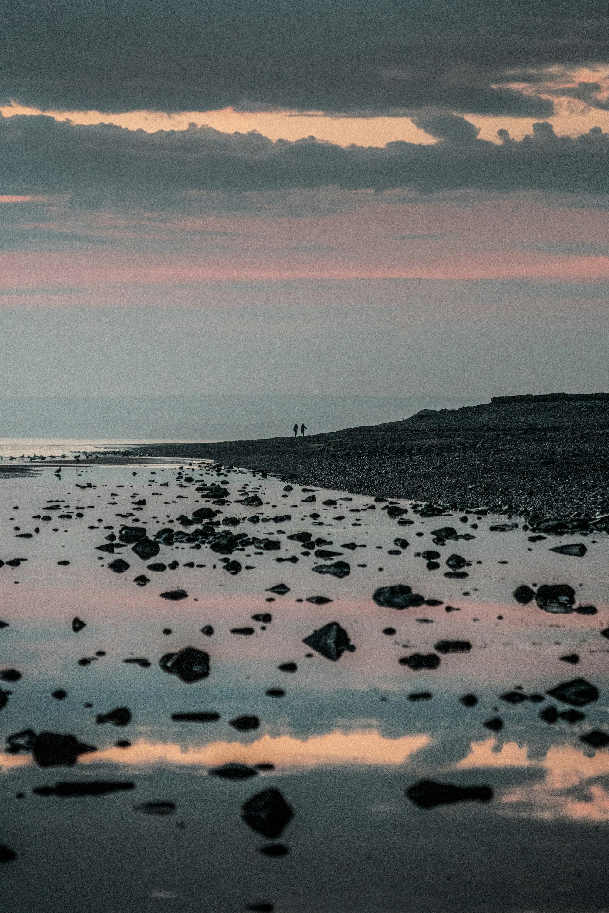 black and white stones on seashore during daytime